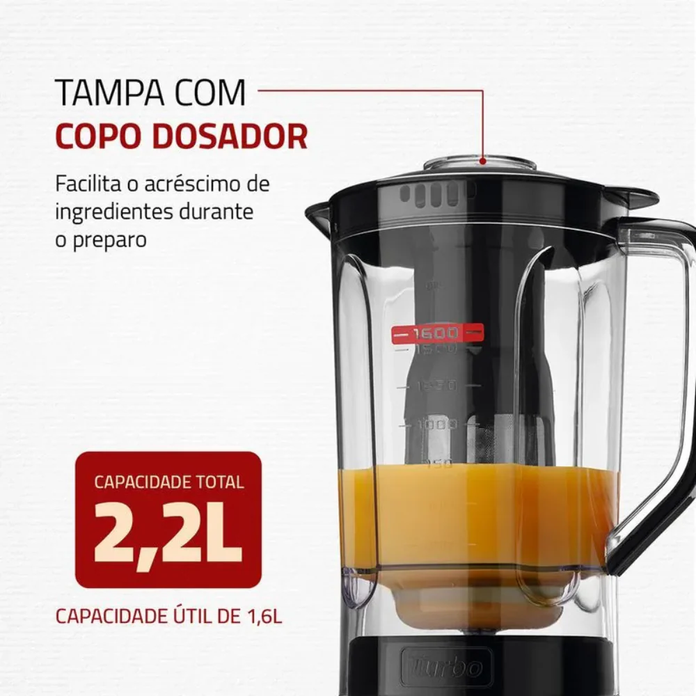 Liquidificador Mondial Turbo Power L-99-FB 3 Velocidades 550W - Image 4