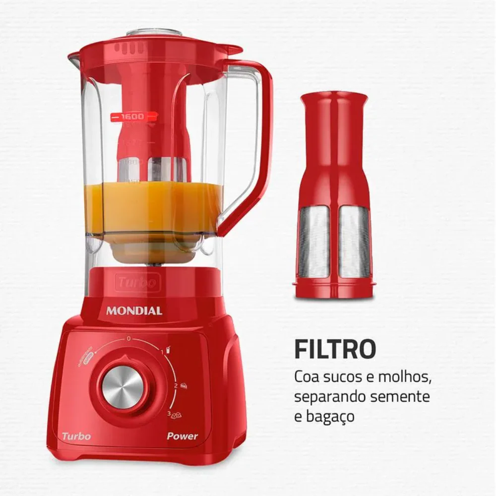 Liquidificador Mondial Turbo Power L-99-FR 3 Velocidades 550W - Image 5