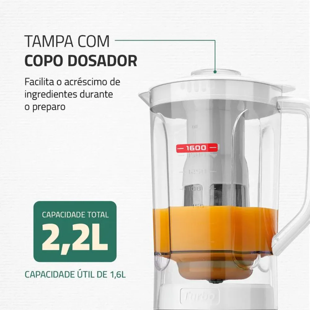 Liquidificador Mondial Turbo Power L-99 WG com Filtro 3 Velocidades 550W - Image 6