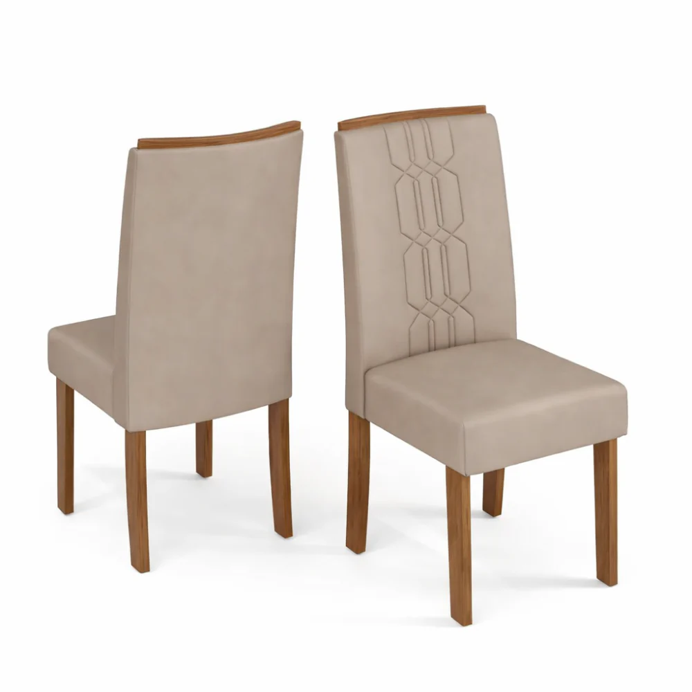 Mesa de Jantar 180 Cm Dulce com 6 Cadeiras Zoe Lunar Dj Móveis - Image 3