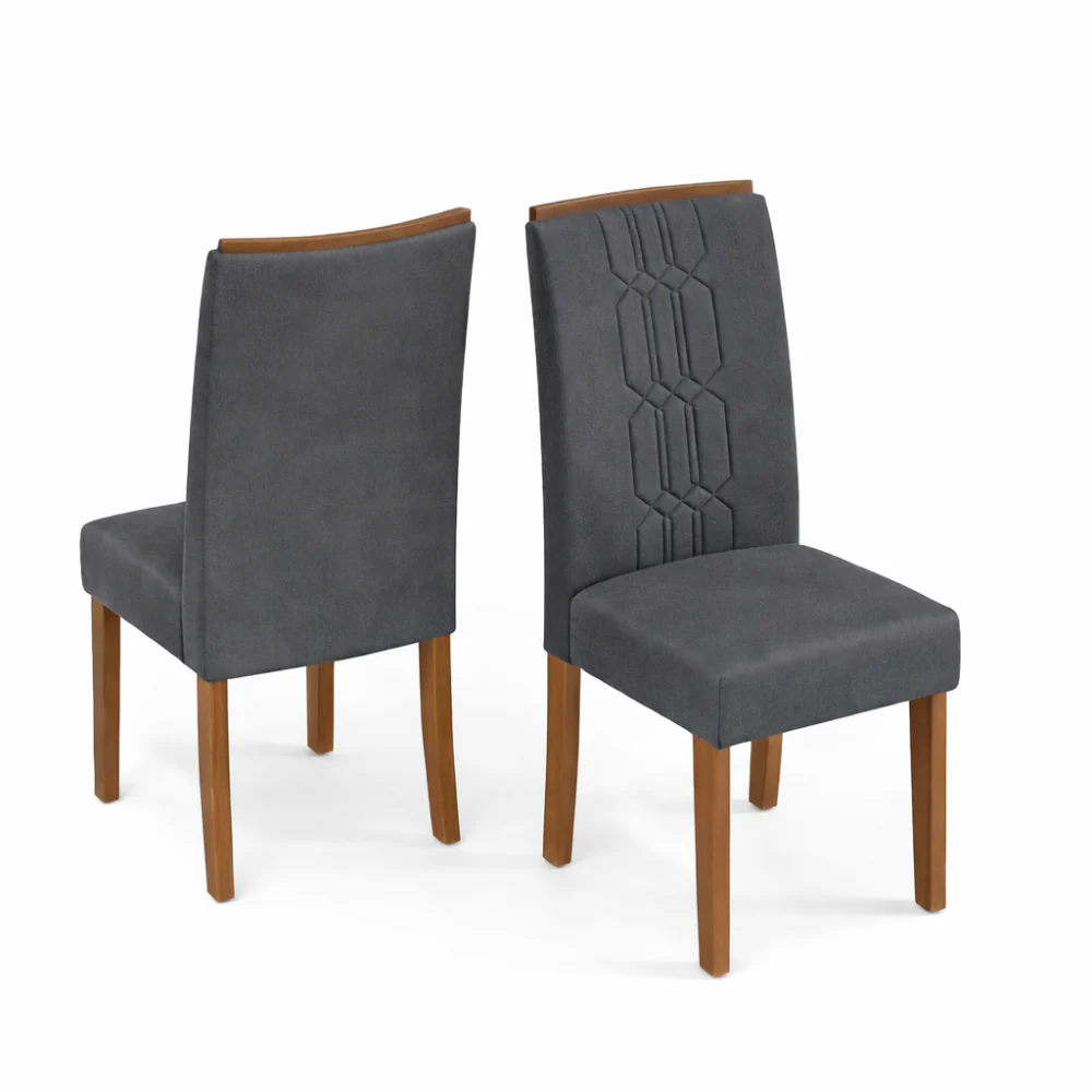 Mesa de Jantar 180 Cm Dulce com 6 Cadeiras Zoe Lunar Dj Móveis - Image 8