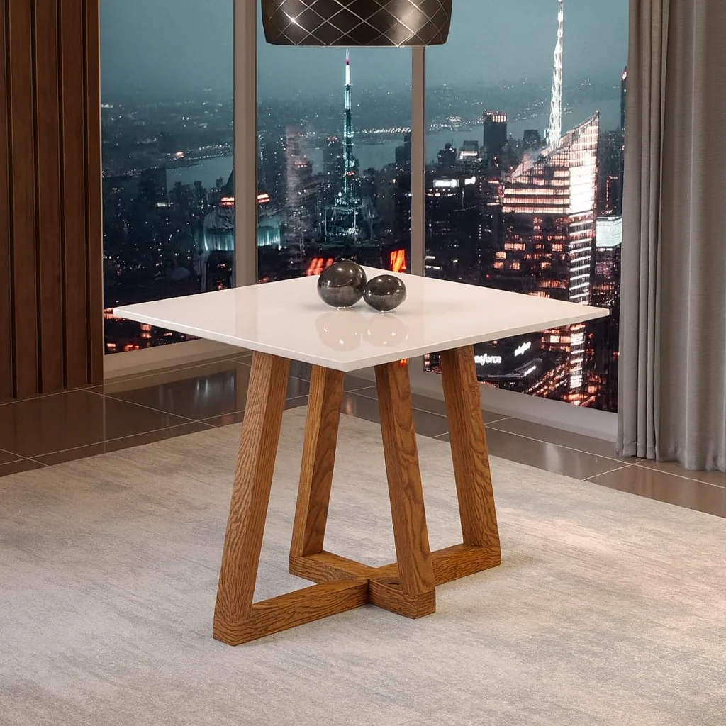 Mesa de Jantar 90x90cm Quadrada 4 Lugares Livia Sonetto Móveis - Image 4