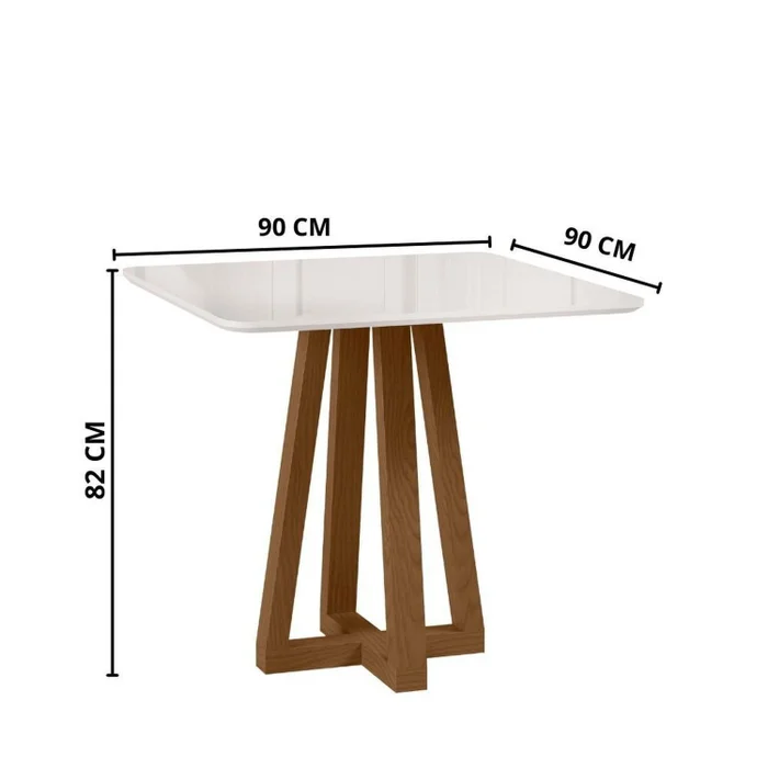 Mesa de Jantar 90x90cm Quadrada 4 Lugares Livia Sonetto Móveis - Image 6