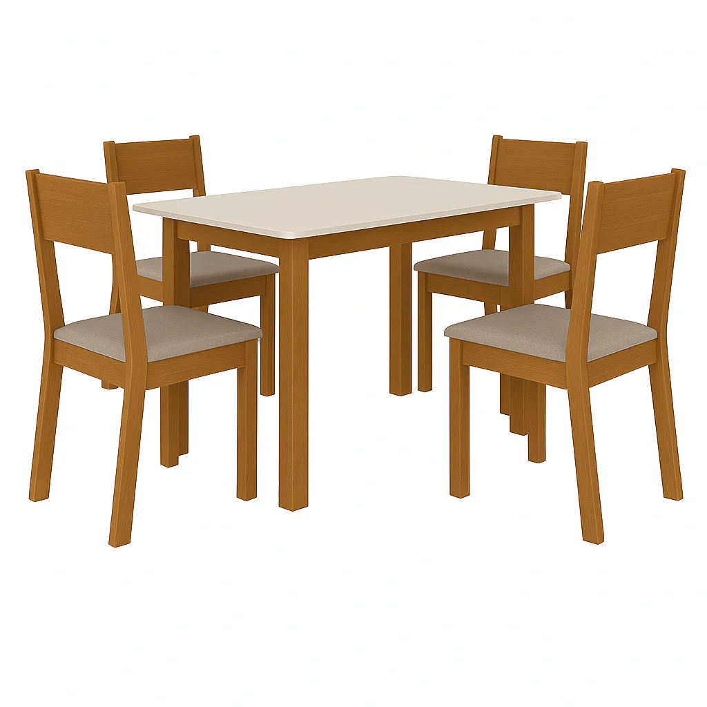 Mesa de Jantar Bellagio Retangular 108cm Poliman Com 4 Cadeiras Karla Indekes - Image 2