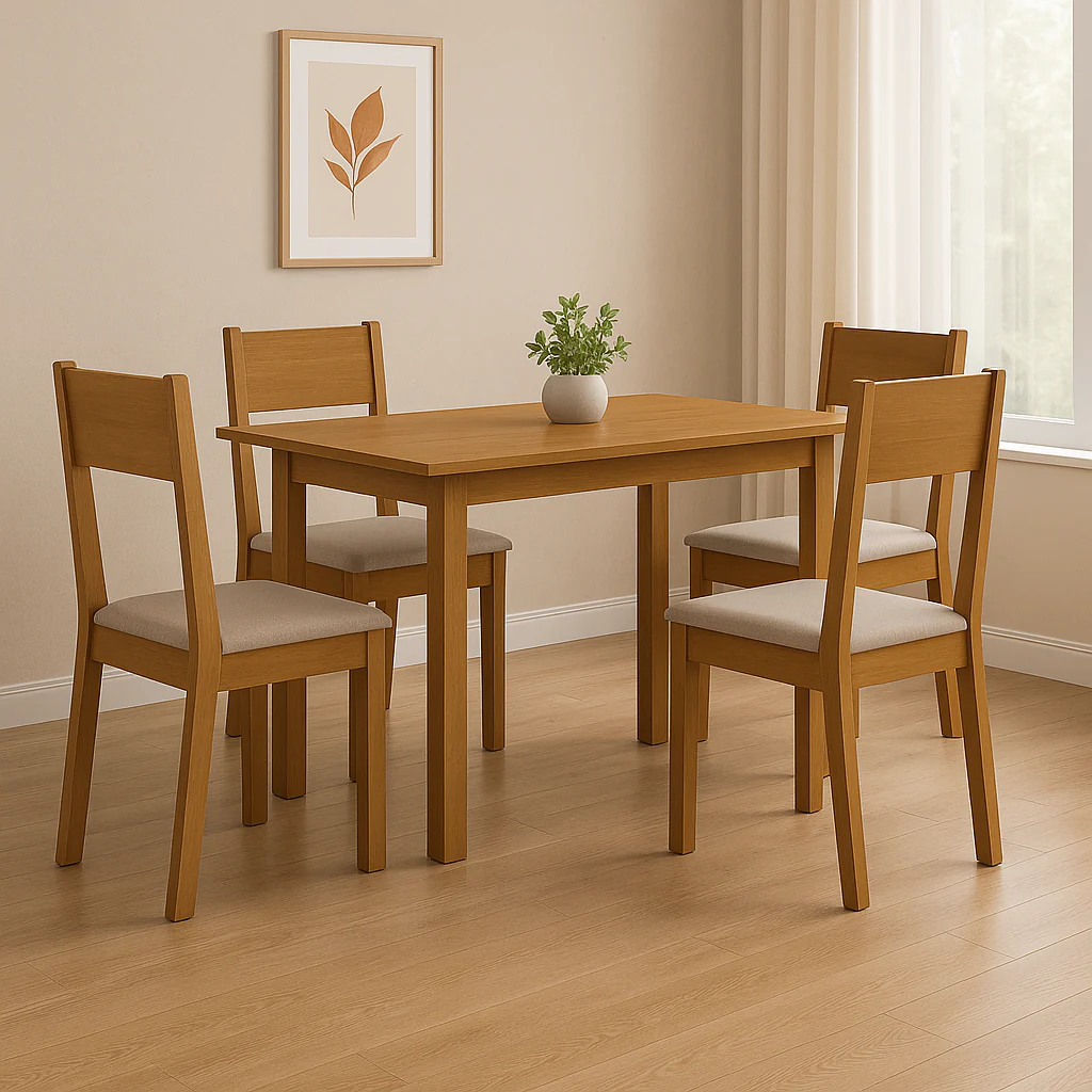 Mesa de Jantar Bellagio Retangular 108cm Poliman Com 4 Cadeiras Karla Indekes - Image 3