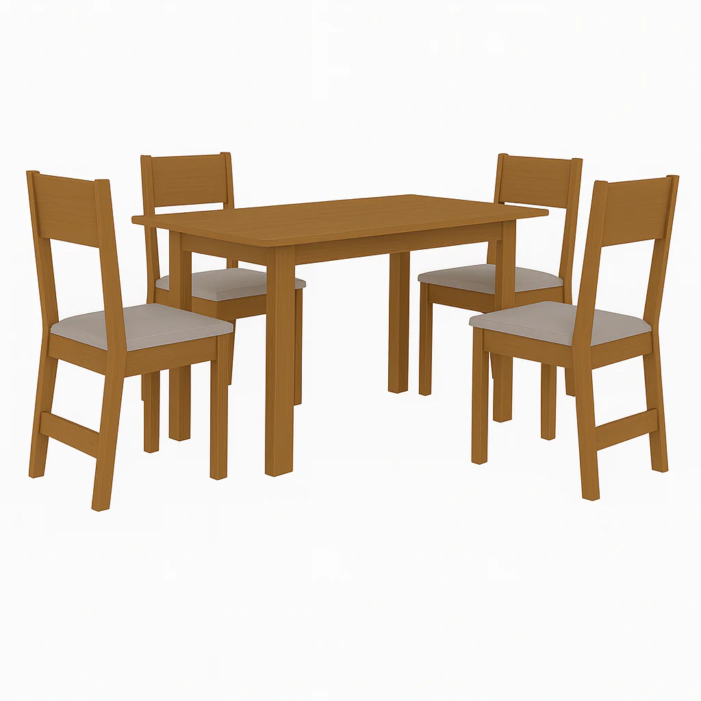 Mesa de Jantar Bellagio Retangular 108cm Poliman Com 4 Cadeiras Karla Indekes - Image 4