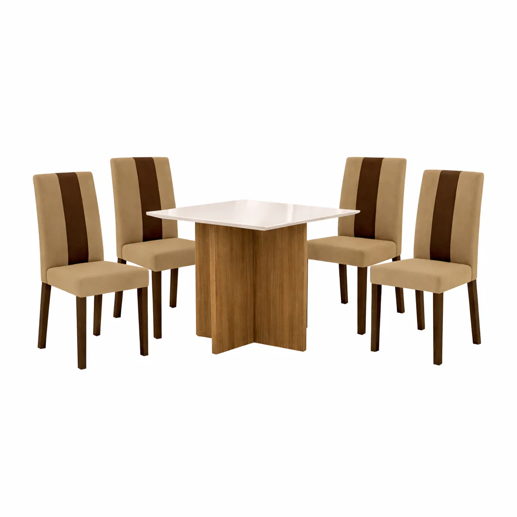 Conjunto Mesa de Jantar 90cm Quadrada Helo Com 4 Cadeiras Linea Poliman - Image 7