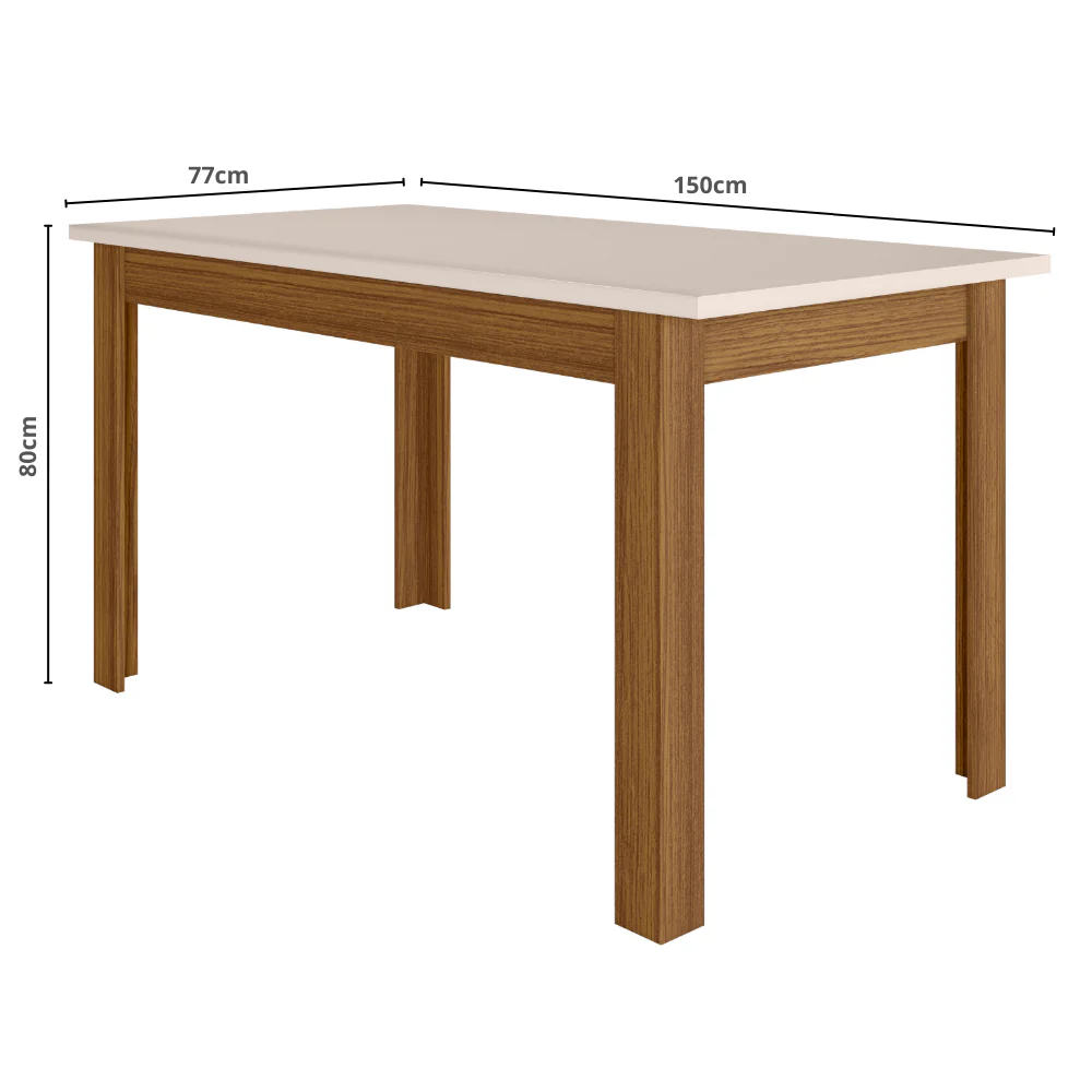 Mesa de Jantar Retangular 6 lugares 150 cm Bellagio Poliman - Image 8