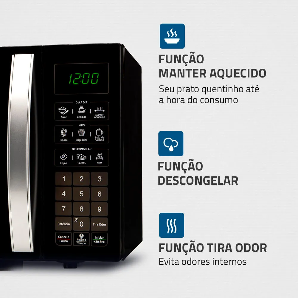 Micro-Ondas Mondial Preto 1400W - MO-02-34-B - Image 3