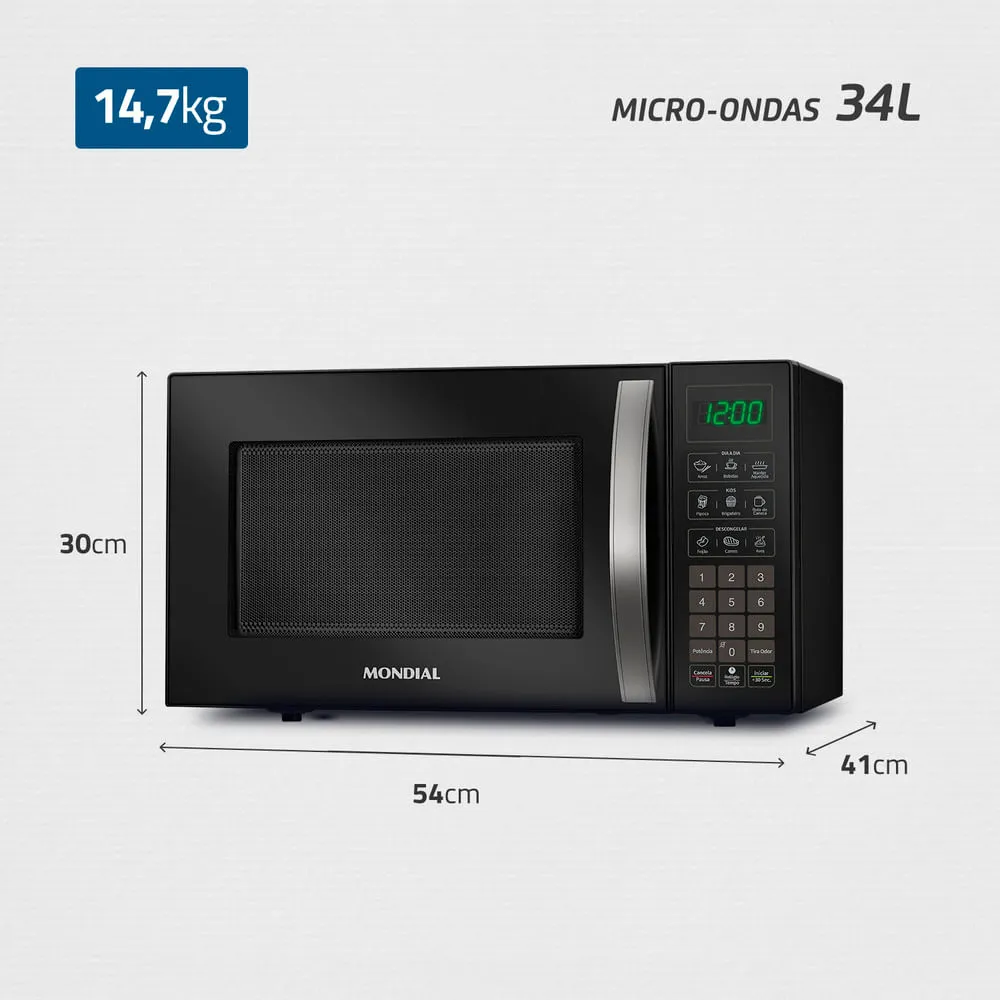 Micro-Ondas Mondial Preto 1400W - MO-02-34-B - Image 6