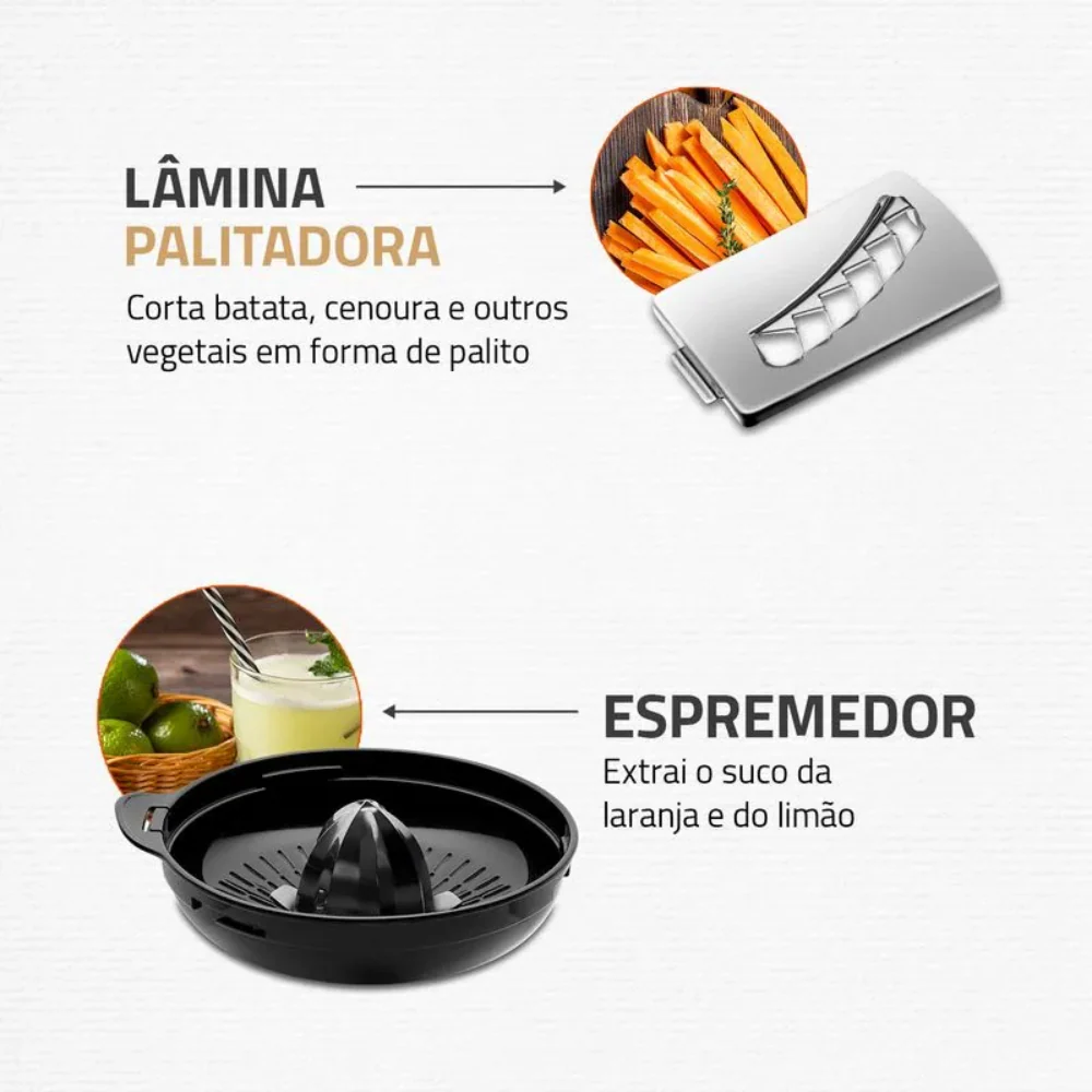 Multiprocessador Mondial Turbo Chef 7 em 1 MPN-01-BE 2 Velocidades 1000W - Image 5