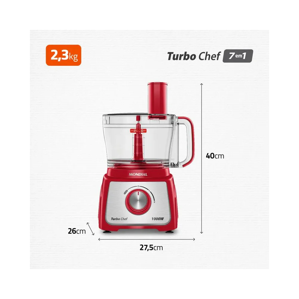 Multiprocessador Turbo Chef 7 em 1 Mondial MPN-01-RE - Image 9