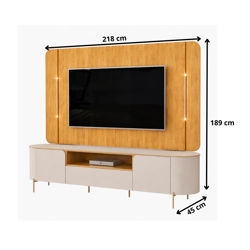Painel e Bancada Areta Para TV Até 75' Dj Móveis - Image 4