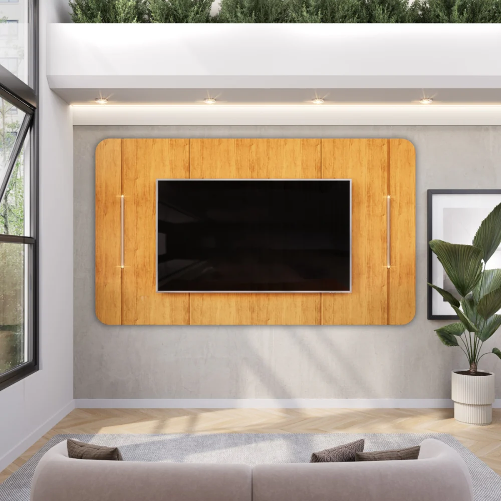 Painel Para Tv Até "75" Luminárias LED Areta Dj Móveis - Image 3