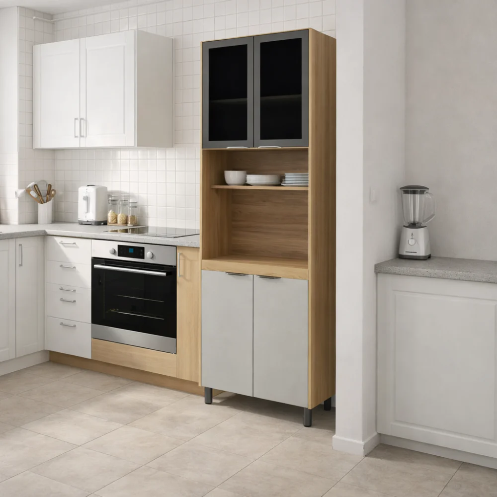 Paneleiro 70 cm 2 Portas de Vidro e 2 Portas MDP Firenze Demóbile - Image 10