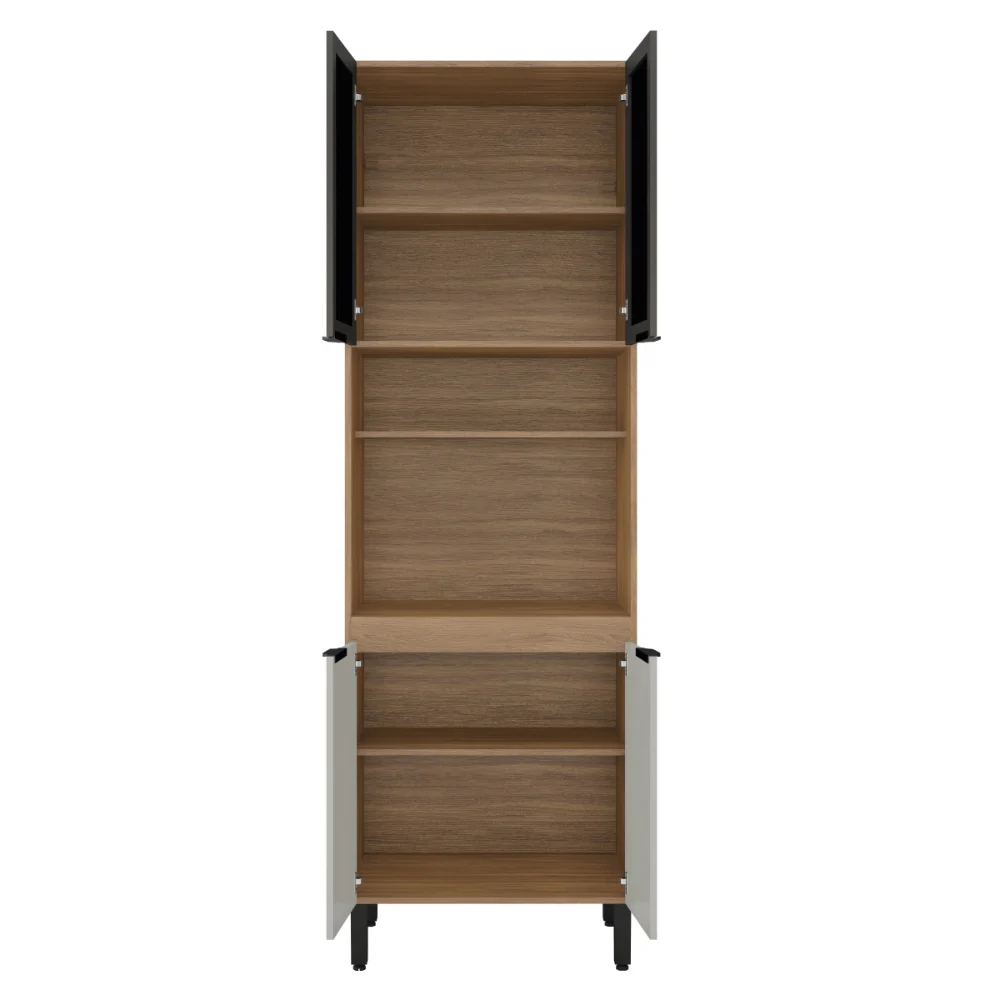Paneleiro 70 cm 2 Portas de Vidro e 2 Portas MDP Firenze Demóbile - Image 12