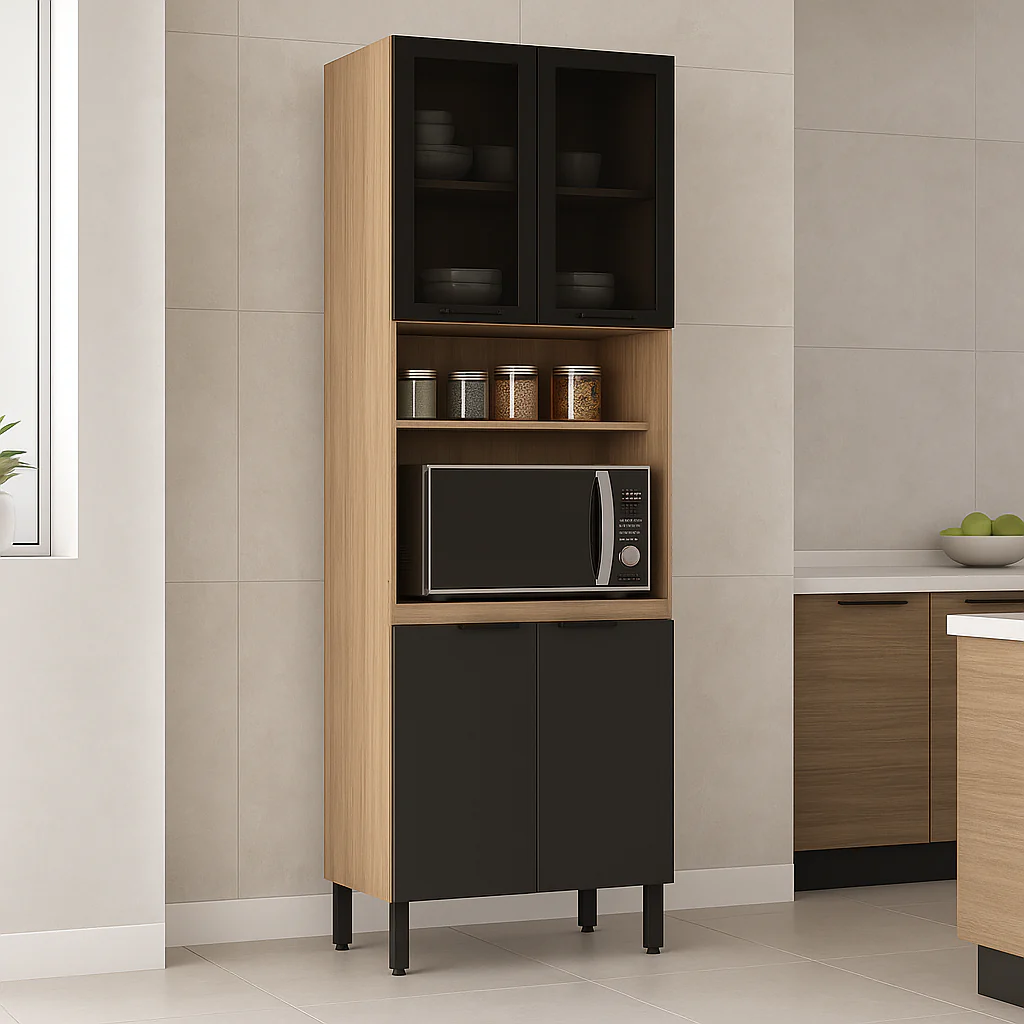 Paneleiro 70 cm 2 Portas de Vidro e 2 Portas MDP Firenze Demóbile - Image 5