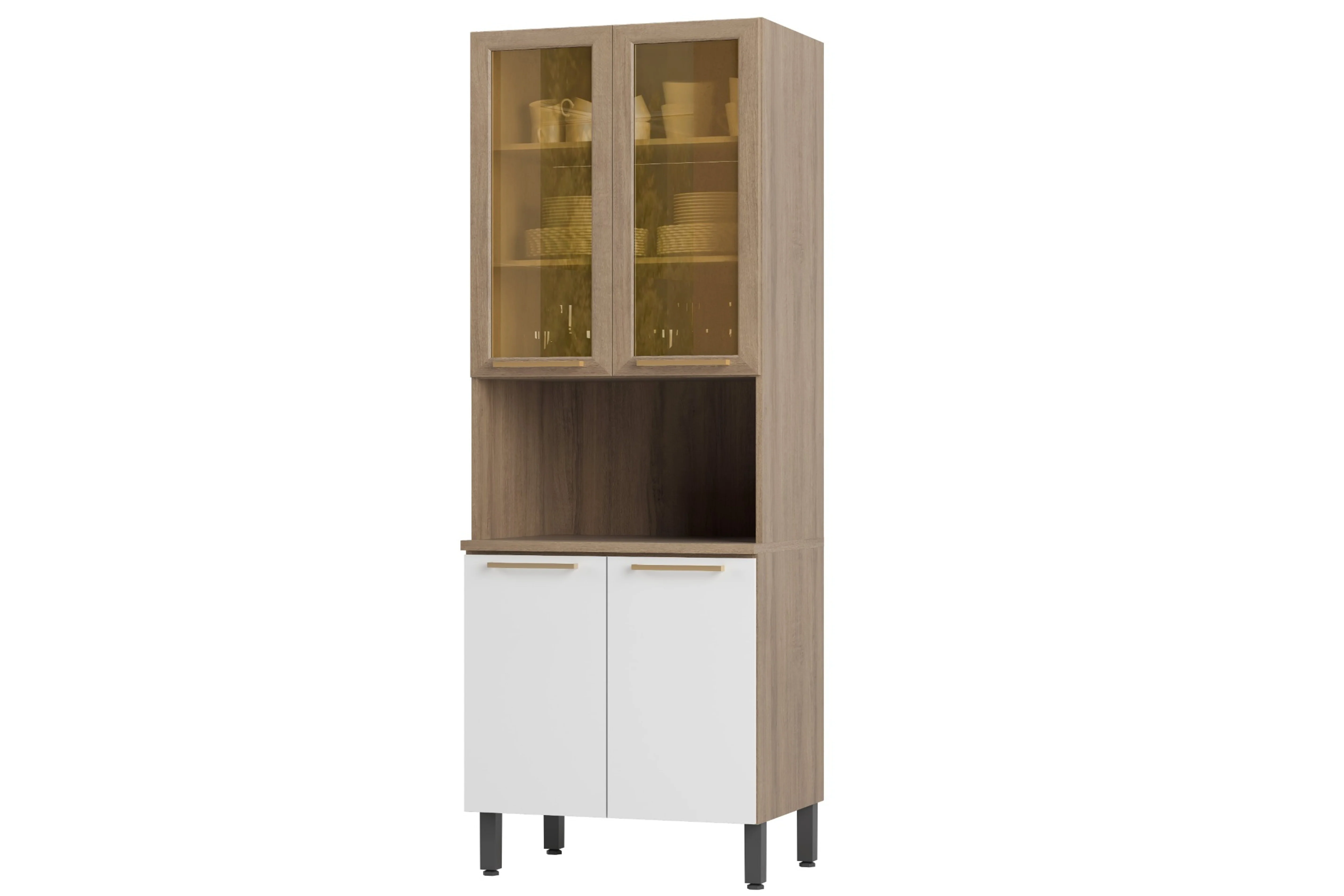 Paneleiro Avelã com 2 Portas de Vidro e 2 Portas Telasul - Image 2