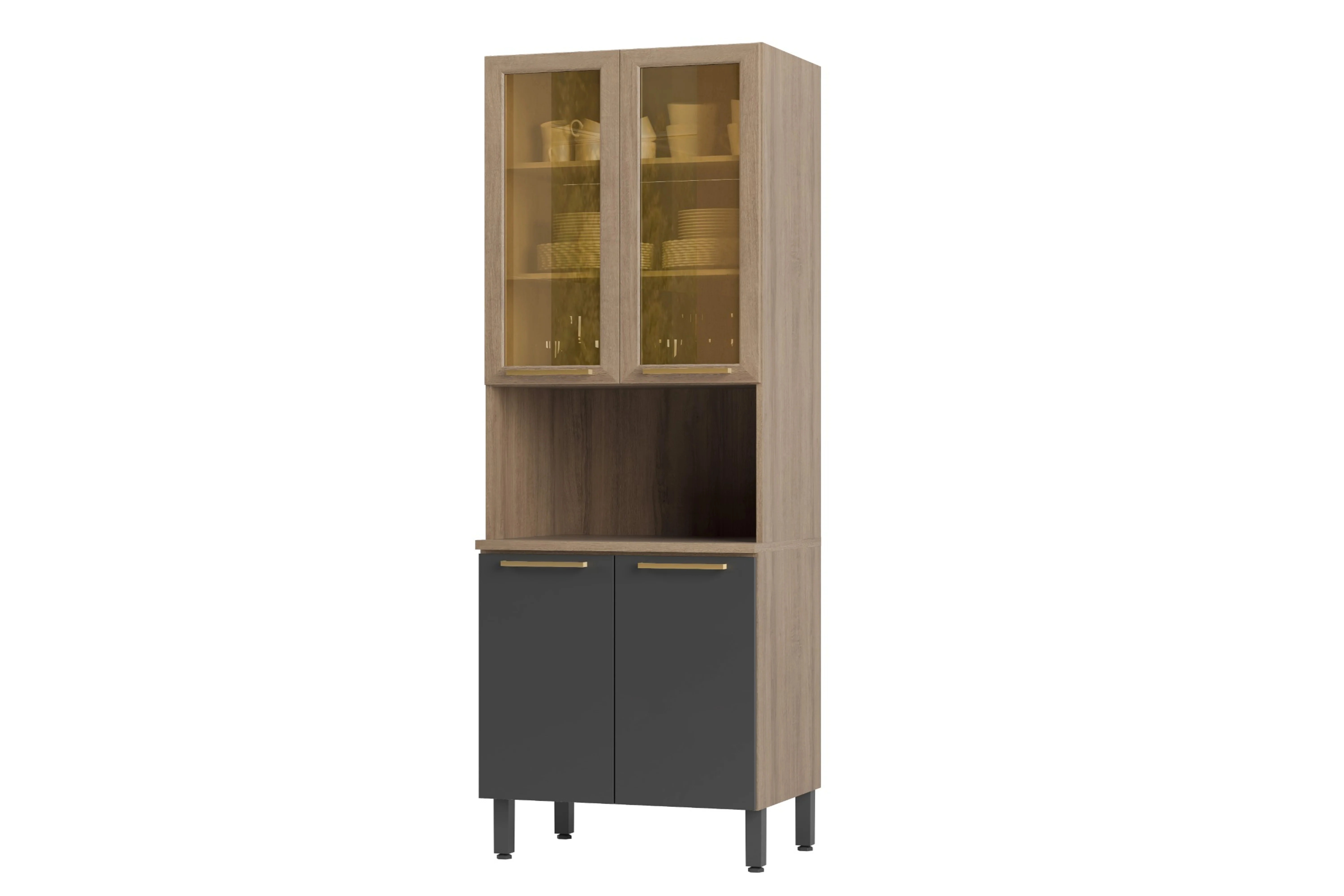 Paneleiro Avelã com 2 Portas de Vidro e 2 Portas Telasul - Image 4