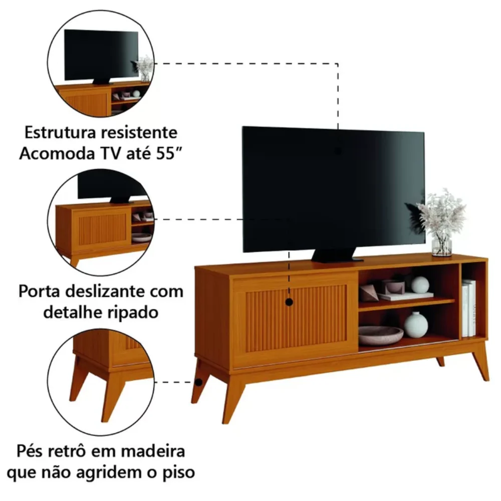 Rack para TV até 55" 1 Porta de Correr Aruba EDN - Image 5