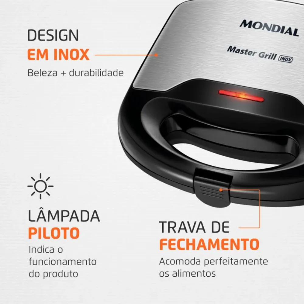 Sanduicheira/Grill Mondial S-20 750W - Image 3