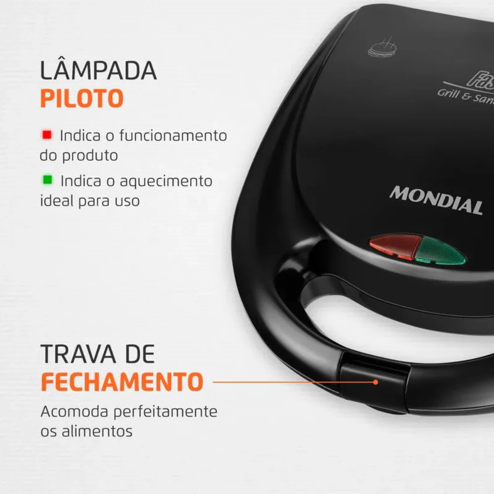 Sanduicheira/Grill Mondial Ultra S-13 750W - Image 3