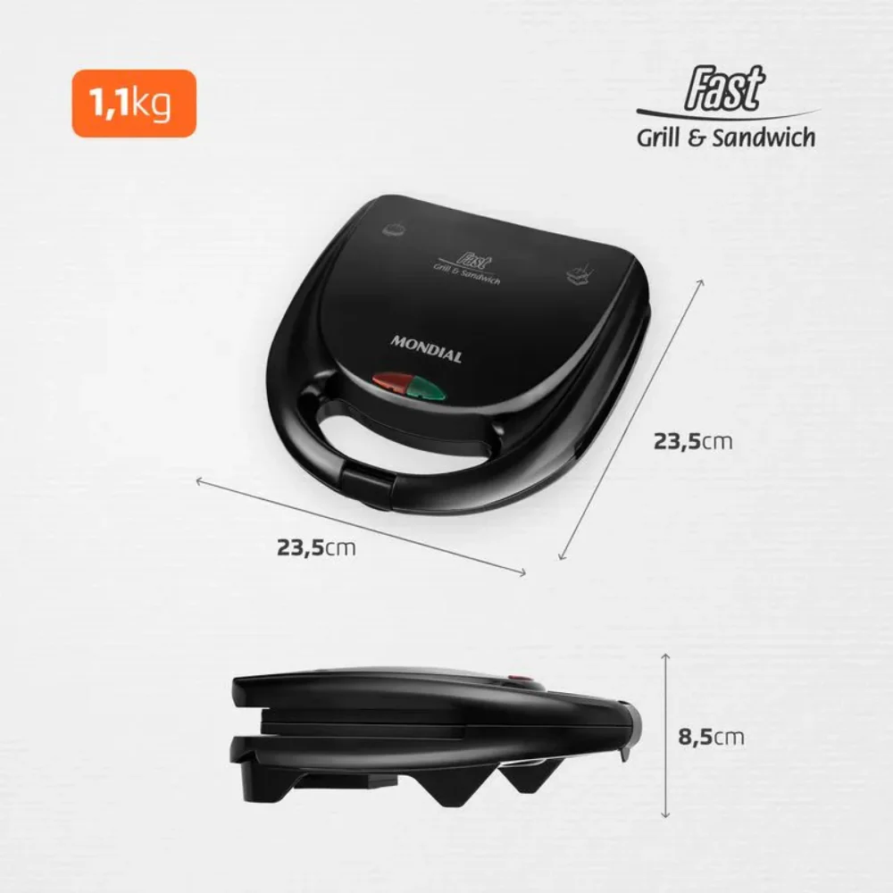 Sanduicheira/Grill Mondial Ultra S-13 750W - Image 6