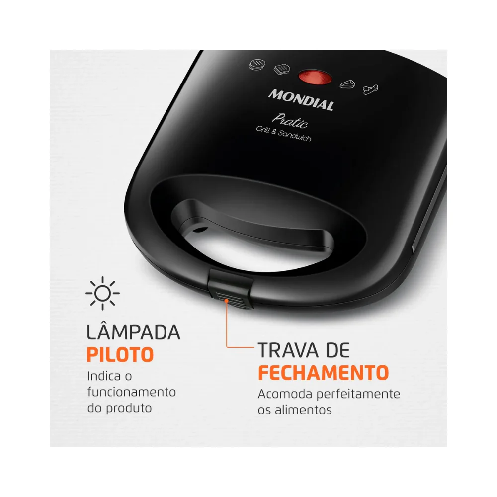 Sanduicheira Pratic Grill Mondial SN-01 - Image 4
