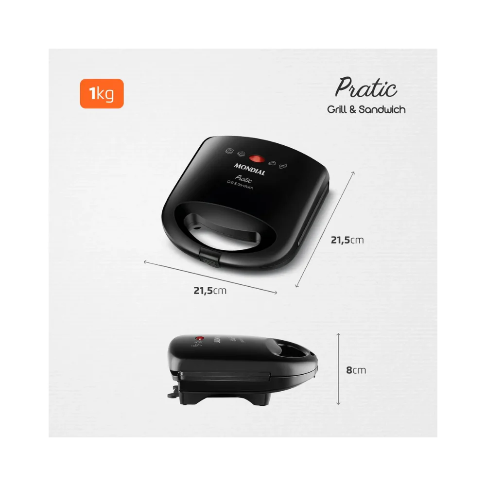 Sanduicheira Pratic Grill Mondial SN-01 - Image 6