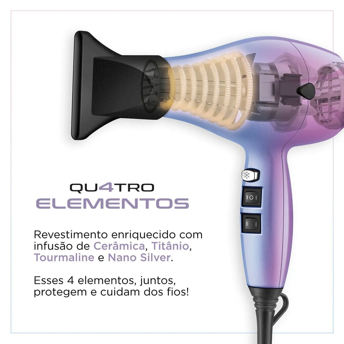 Secador de Cabelo By Juliette Mondial Azul e Rosa SCP-JU-03 - Image 3
