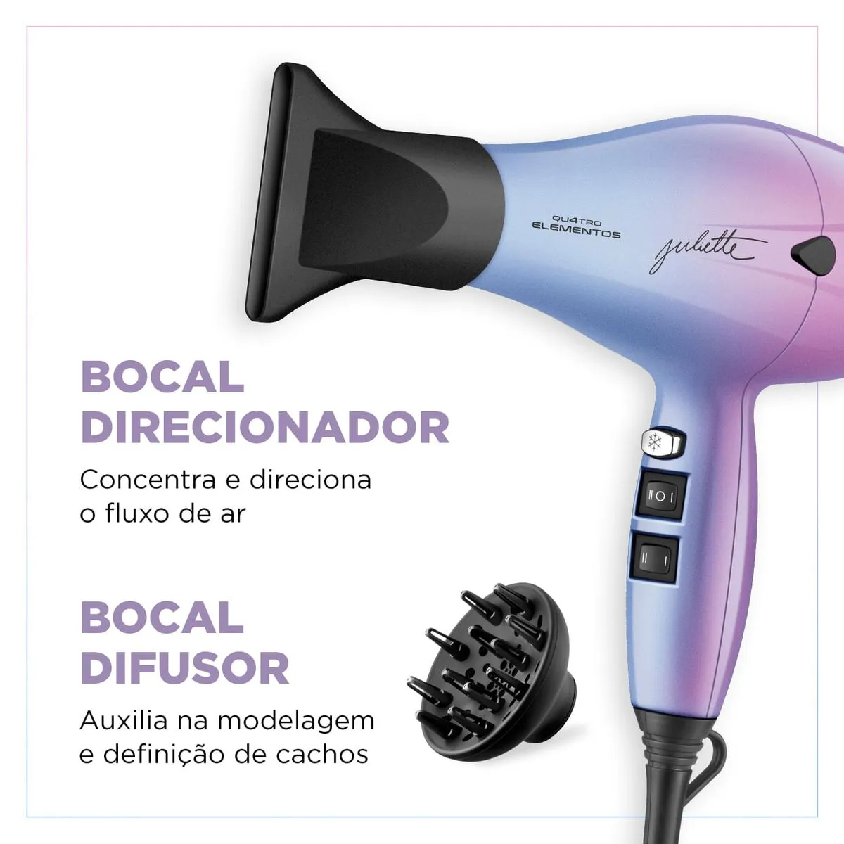 Secador de Cabelo By Juliette Mondial Azul e Rosa SCP-JU-03 - Image 6