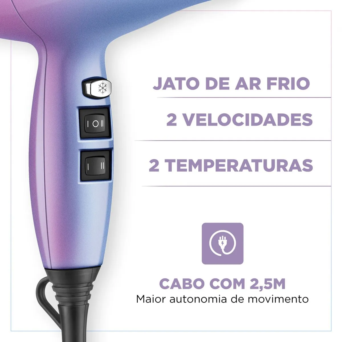 Secador de Cabelo By Juliette Mondial Azul e Rosa SCP-JU-03 - Image 7