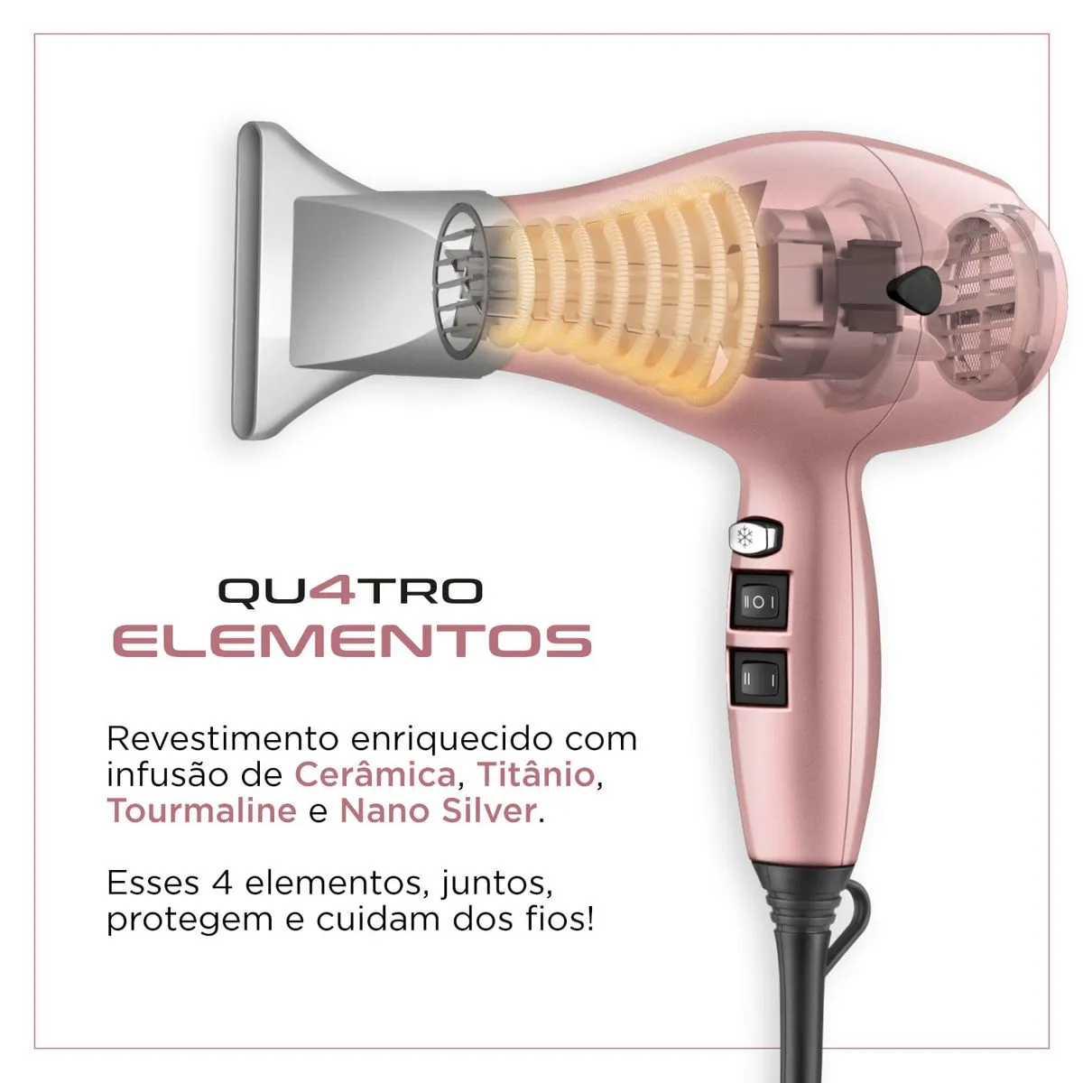 Secador de Cabelo By Juliette Mondial Golden Rose 2000W SCP-JU-01 - Image 4