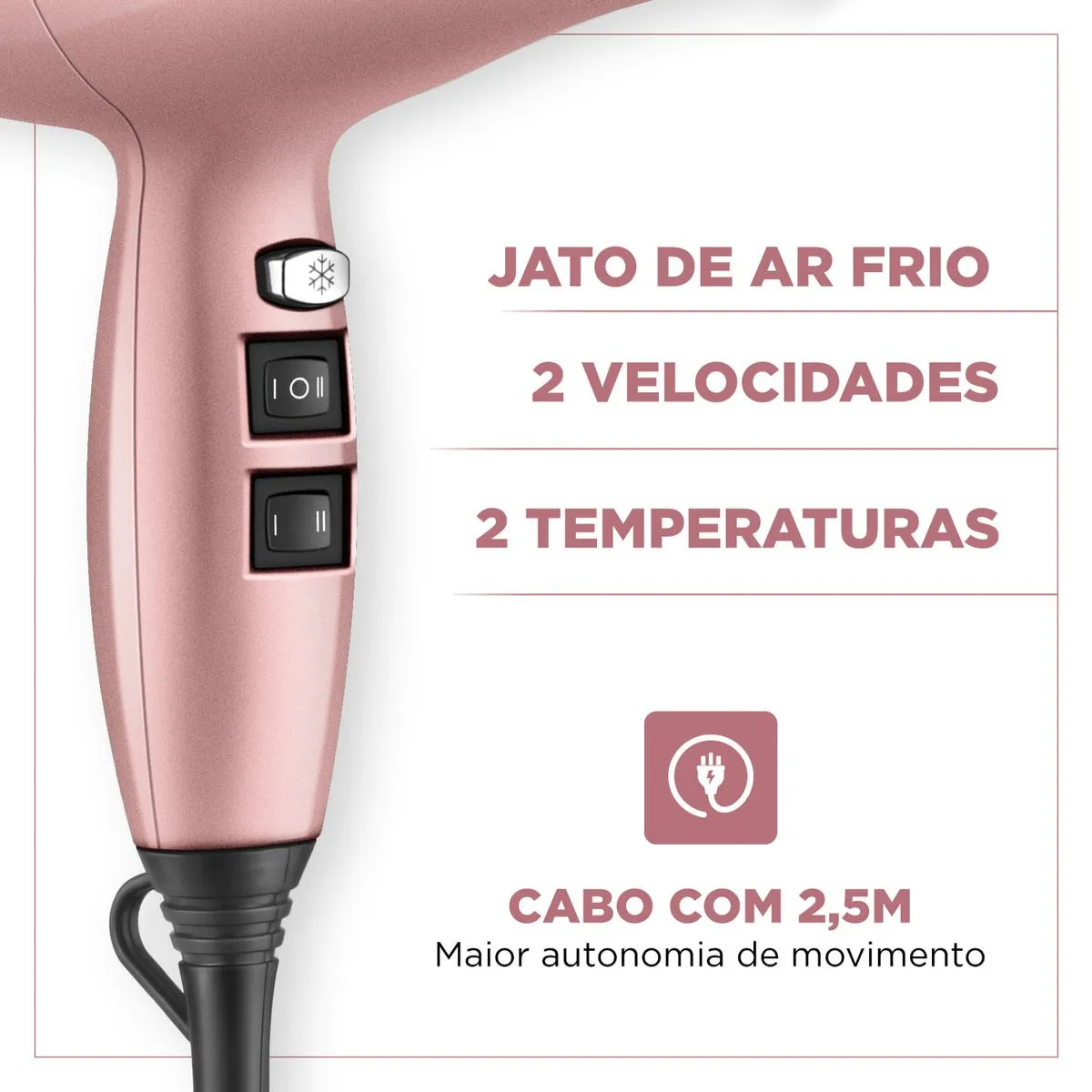 Secador de Cabelo By Juliette Mondial Golden Rose 2000W SCP-JU-01 - Image 7