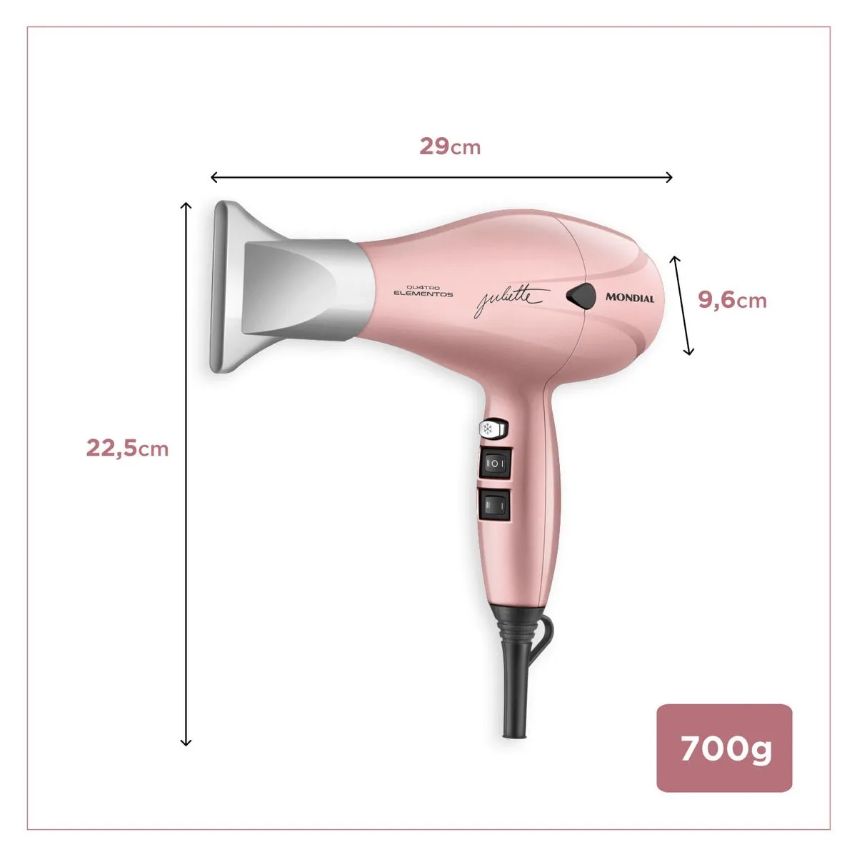 Secador de Cabelo By Juliette Mondial Golden Rose 2000W SCP-JU-01 - Image 8