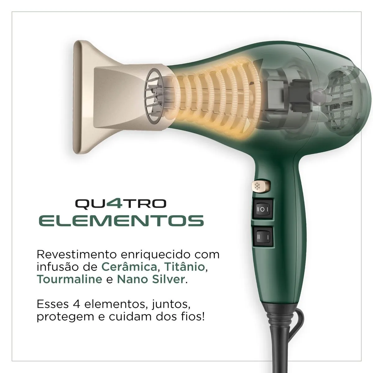 Secador de Cabelo By Juliette Mondial Verde Oliva 2000W SCP-JU-02 - Image 4