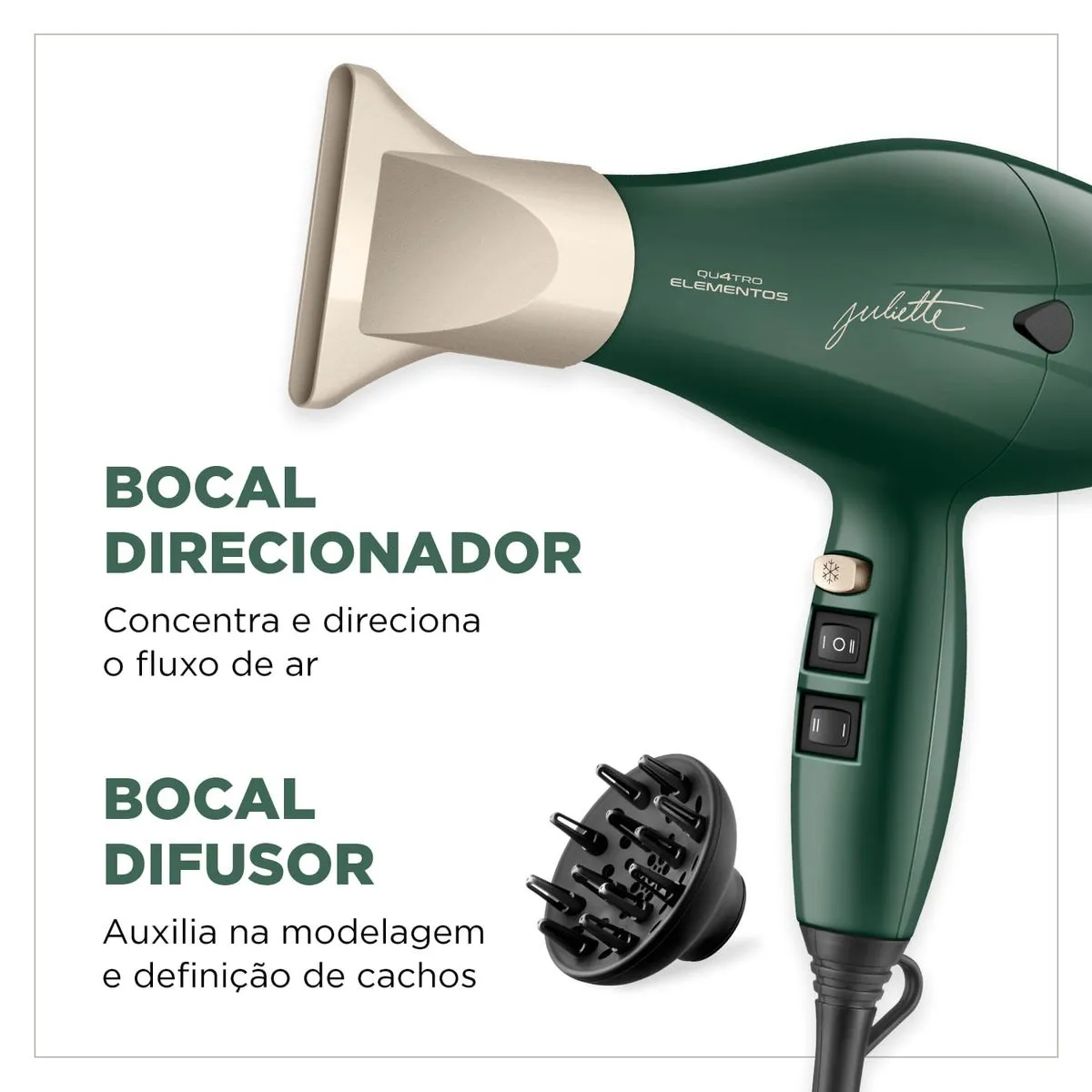 Secador de Cabelo By Juliette Mondial Verde Oliva 2000W SCP-JU-02 - Image 6