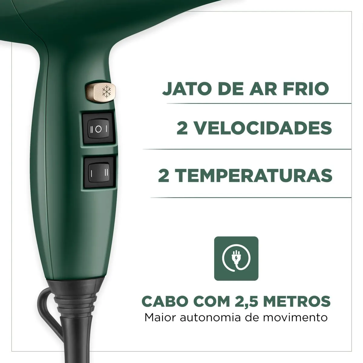 Secador de Cabelo By Juliette Mondial Verde Oliva 2000W SCP-JU-02 - Image 7