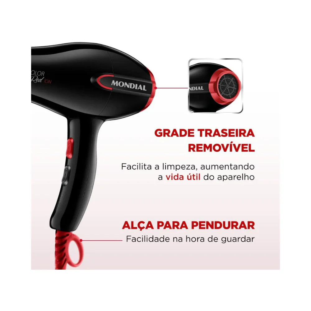 Secador de Cabelo Color Red SC-41 Mondial - Image 5