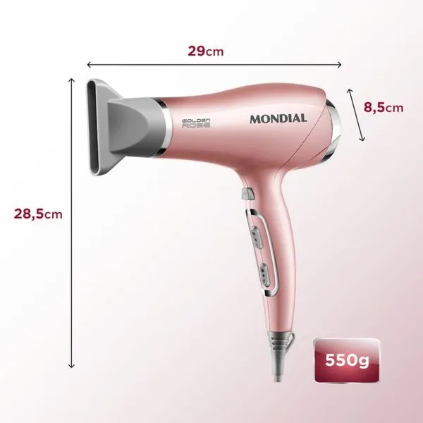 Secador de Cabelos Mondial Golden Rose 2000W SC-32 - Image 7
