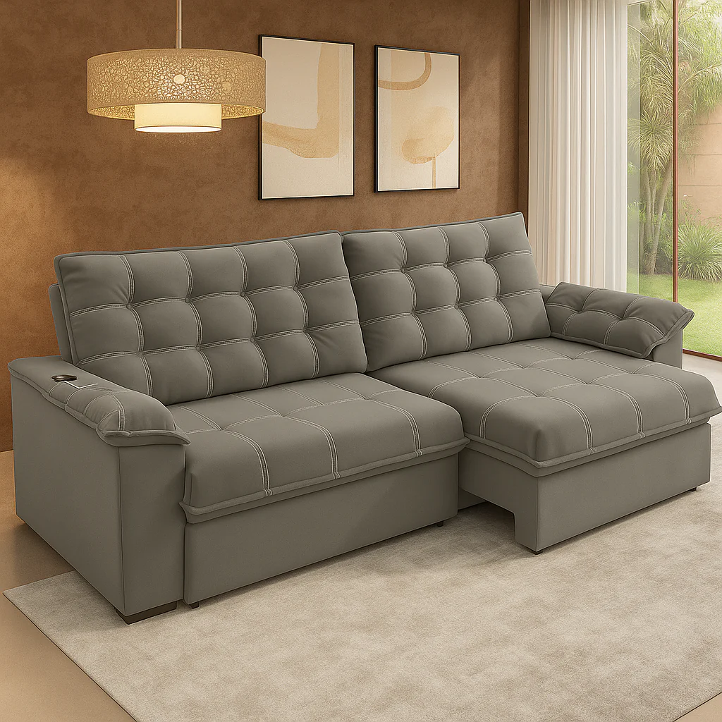Sofá Retrátil e Reclinável 3 Lugares Parma Besthouse - Image 6