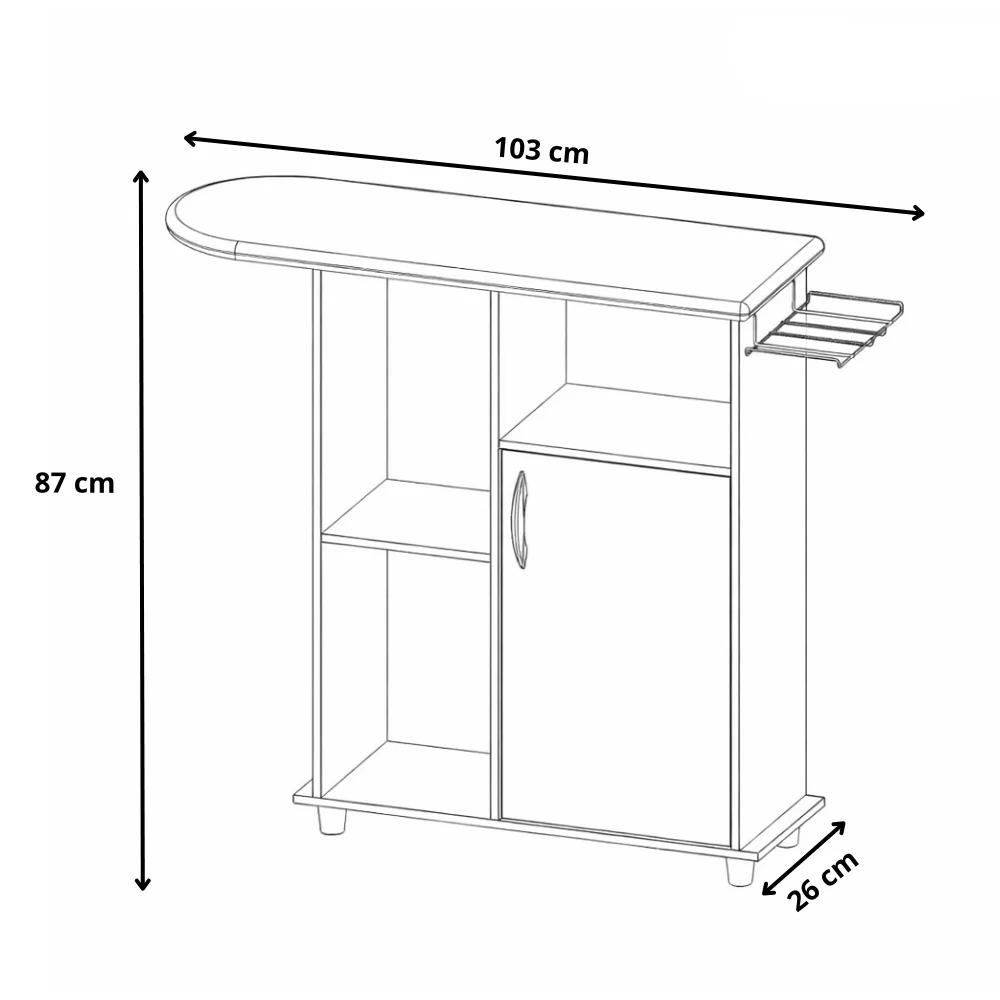 Tábua de Passar Roupa com 1 Porta e 3 Nichos Notável Móveis - Image 4