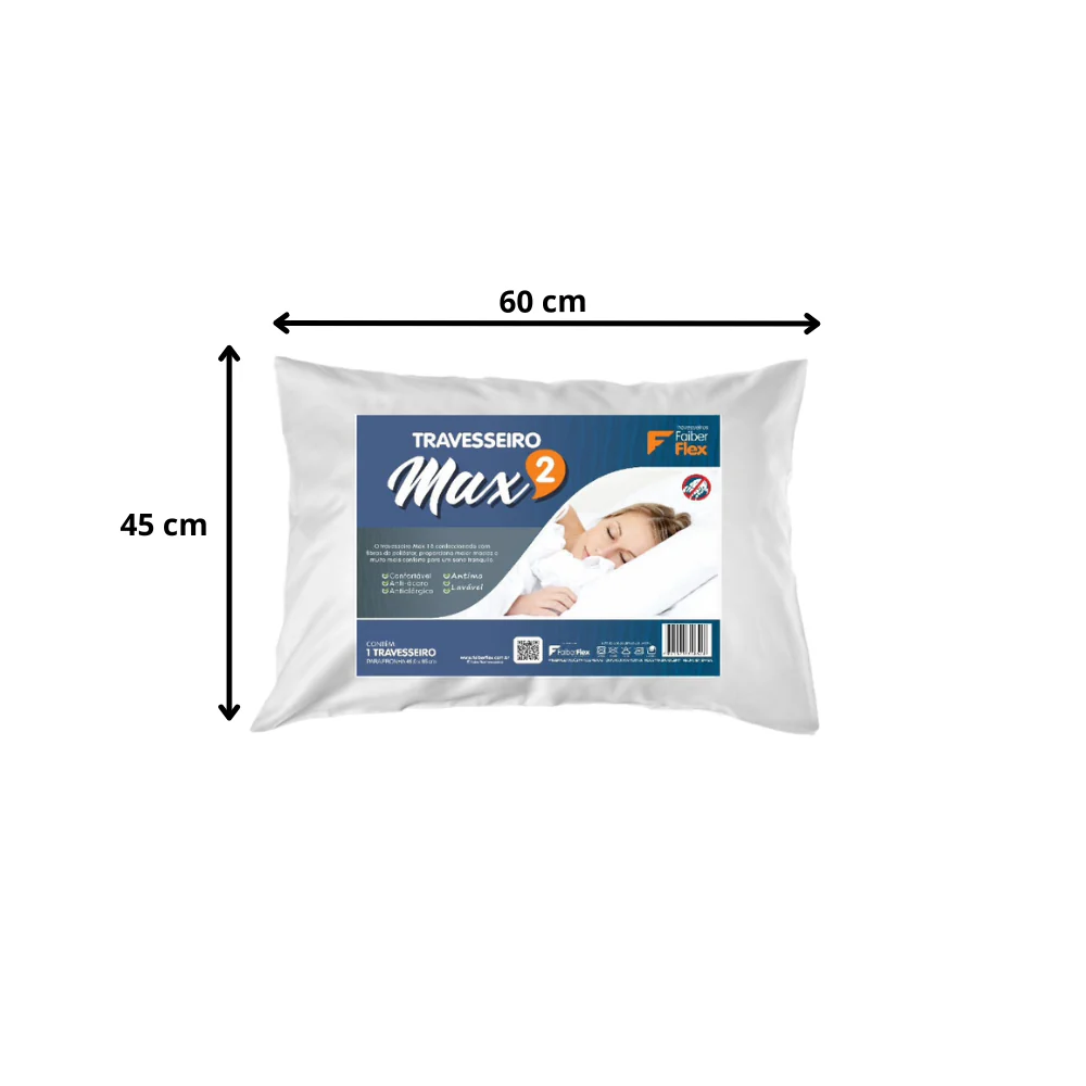 Travesseiro Fibra Max 2 45X60cm Faiberflex - Image 4