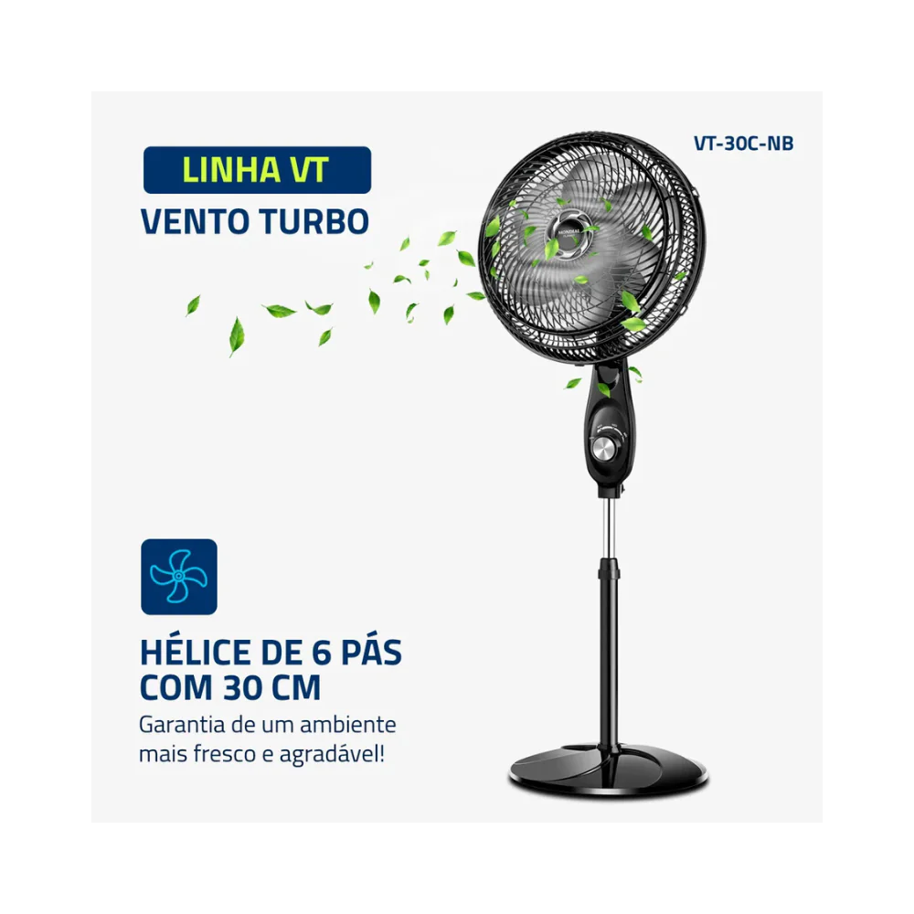 Ventilador de Coluna Mondial 6 pás Turbo VT-30C-NB - Image 2