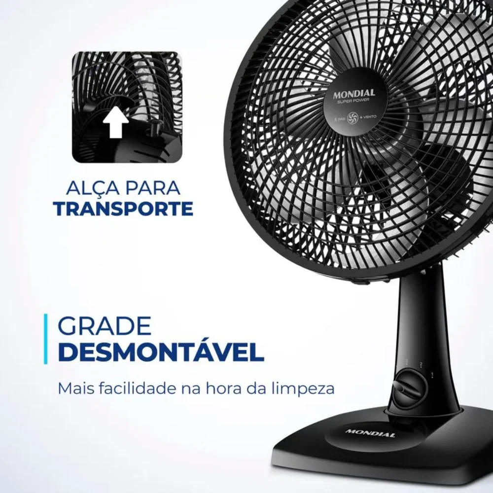Ventilador de Mesa Mondial VSP-30-B 30cm 6 Pás - Image 5